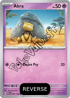 Carte Pokémon Abra  Reverse n°063 de la série 151