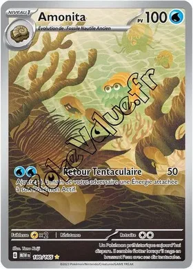 Carte Pokémon Amonita  n°180 de la série 151