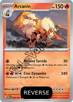 Carte Pokémon Arcanin  Reverse n°059 de la série 151