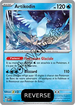 Carte Pokémon Artikodin  Reverse n°144 de la série 151
