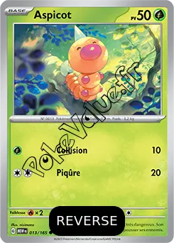 Carte Pokémon Aspicot  Reverse n°013 de la série 151