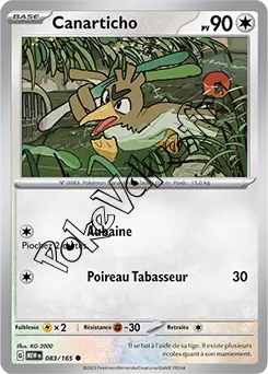 Carte Pokémon Canarticho  n°083 de la série 151