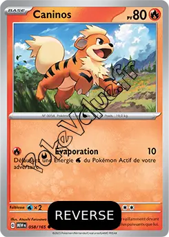 Carte Pokémon Caninos  Reverse n°058 de la série 151