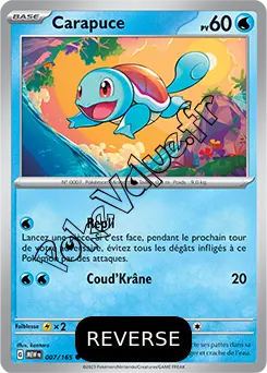 Carte Pokémon Carapuce  Reverse n°007 de la série 151