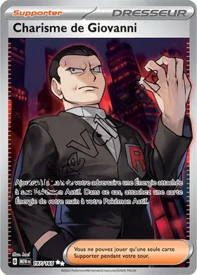 Carte Pokémon Charisme de Giovanni n°197 de la série 151