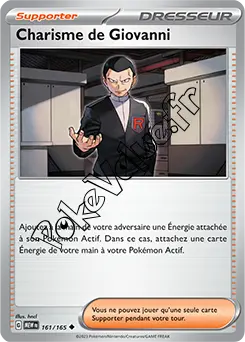 Carte Pokémon Charisme de Giovanni n°161 de la série 151