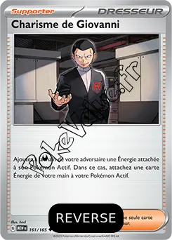 Carte Pokémon Charisme de Giovanni Reverse n°161 de la série 151