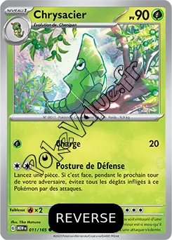 Carte Pokémon Chrysacier  Reverse n°011 de la série 151
