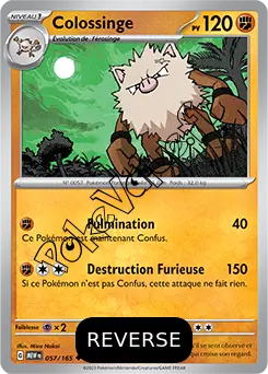 Carte Pokémon Colossinge  Reverse n°057 de la série 151