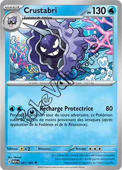 Carte Pokémon Crustabri  n°091 de la série 151