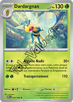 Carte Pokémon Dardargnan  n°015 de la série 151