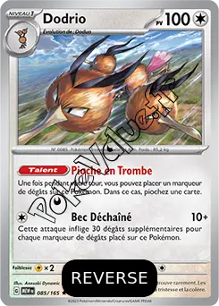 Carte Pokémon Dodrio  Reverse n°085 de la série 151