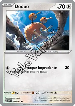 Carte Pokémon Doduo  n°084 de la série 151
