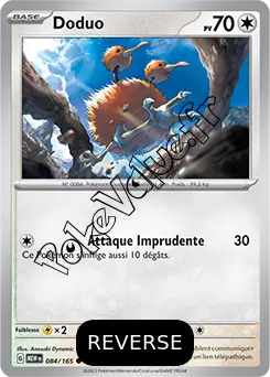 Carte Pokémon Doduo  Reverse n°084 de la série 151