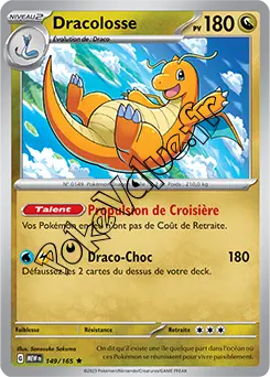 Carte Pokémon Dracolosse  n°149 de la série 151