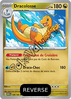 Carte Pokémon Dracolosse  Reverse n°149 de la série 151