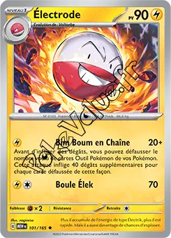 Carte Pokémon Électrode n°101 de la série 151