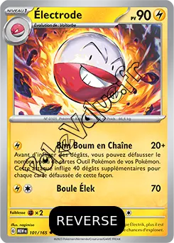 Carte Pokémon Électrode Reverse n°101 de la série 151
