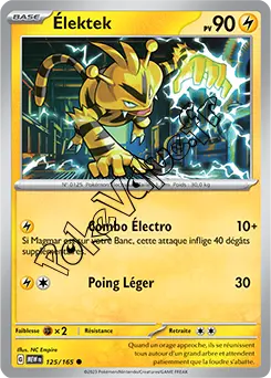 Carte Pokémon Élektek n°125 de la série 151