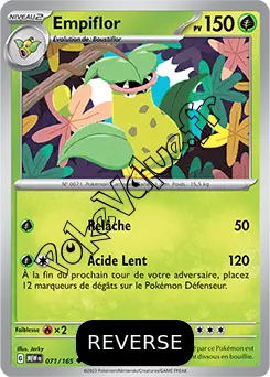 Carte Pokémon Empiflor  Reverse n°071 de la série 151
