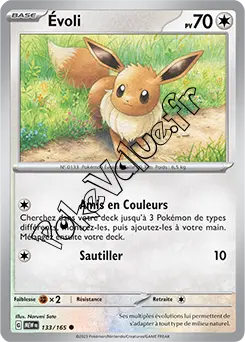 Carte Pokémon Évoli n°133 de la série 151