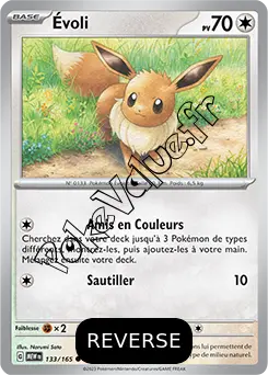 Carte Pokémon Évoli Reverse n°133 de la série 151