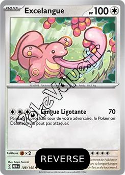 Carte Pokémon Excelangue  Reverse n°108 de la série 151