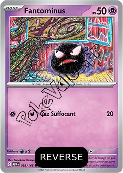 Carte Pokémon Fantominus  Reverse n°092 de la série 151