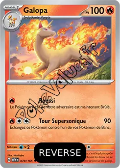 Carte Pokémon Galopa  Reverse n°078 de la série 151