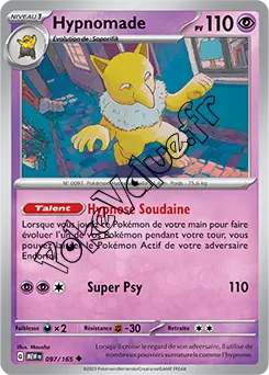 Carte Pokémon Hypnomade  n°097 de la série 151