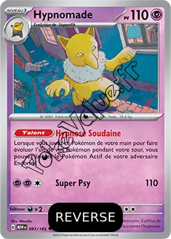 Carte Pokémon Hypnomade  Reverse n°097 de la série 151