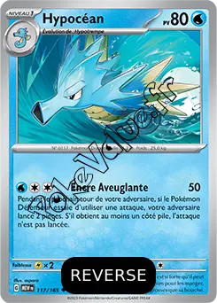 Carte Pokémon Hypocéan Reverse n°117 de la série 151
