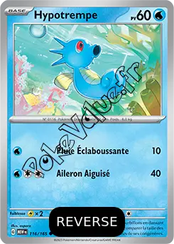Carte Pokémon Hypotrempe  Reverse n°116 de la série 151