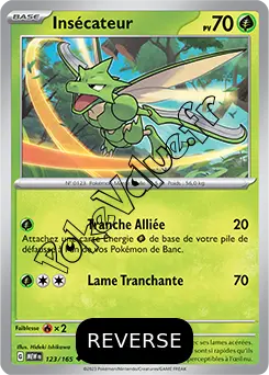 Carte Pokémon Insécateur Reverse n°123 de la série 151