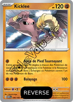 Carte Pokémon Kicklee  Reverse n°106 de la série 151