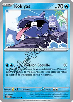 Carte Pokémon Kokiyas  n°090 de la série 151