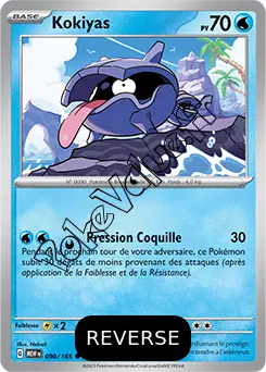 Carte Pokémon Kokiyas  Reverse n°090 de la série 151