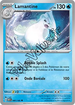 Carte Pokémon Lamantine  n°087 de la série 151