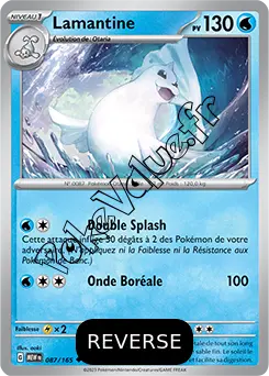 Carte Pokémon Lamantine  Reverse n°087 de la série 151