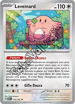 Carte Pokémon Leveinard  n°113 de la série 151