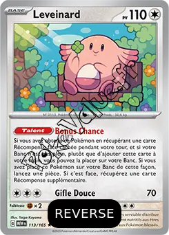 Carte Pokémon Leveinard  Reverse n°113 de la série 151