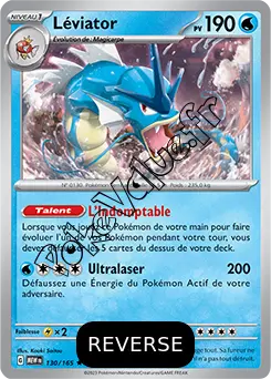 Carte Pokémon Léviator Reverse n°130 de la série 151