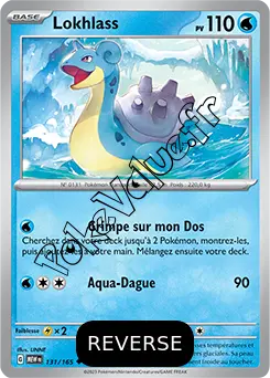 Carte Pokémon Lokhlass  Reverse n°131 de la série 151