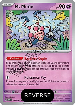Carte Pokémon M. Mime  Reverse n°122 de la série 151