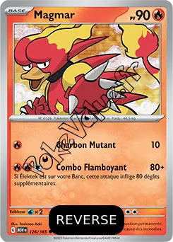 Carte Pokémon Magmar  Reverse n°126 de la série 151