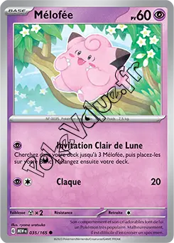 Carte Pokémon Mélodelfe n°035 de la série 151