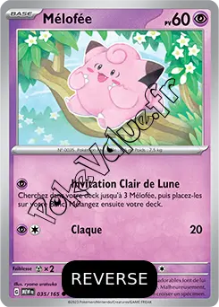 Carte Pokémon Mélodelfe Reverse n°035 de la série 151
