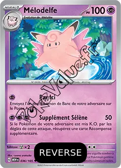 Carte Pokémon Mélodelfe Reverse n°036 de la série 151