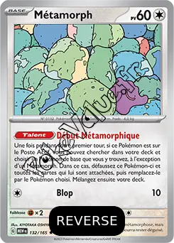 Carte Pokémon Métamorph Reverse n°132 de la série 151