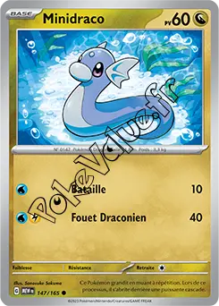 Carte Pokémon Minidraco  n°147 de la série 151